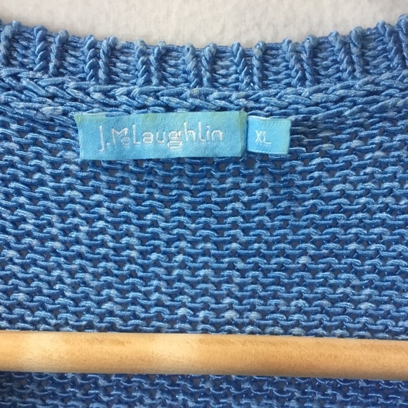 J. Mclaughlin Blue Alto Knit Sleeveless Sweater Vest Preppy Costal - Picture 6 of 7